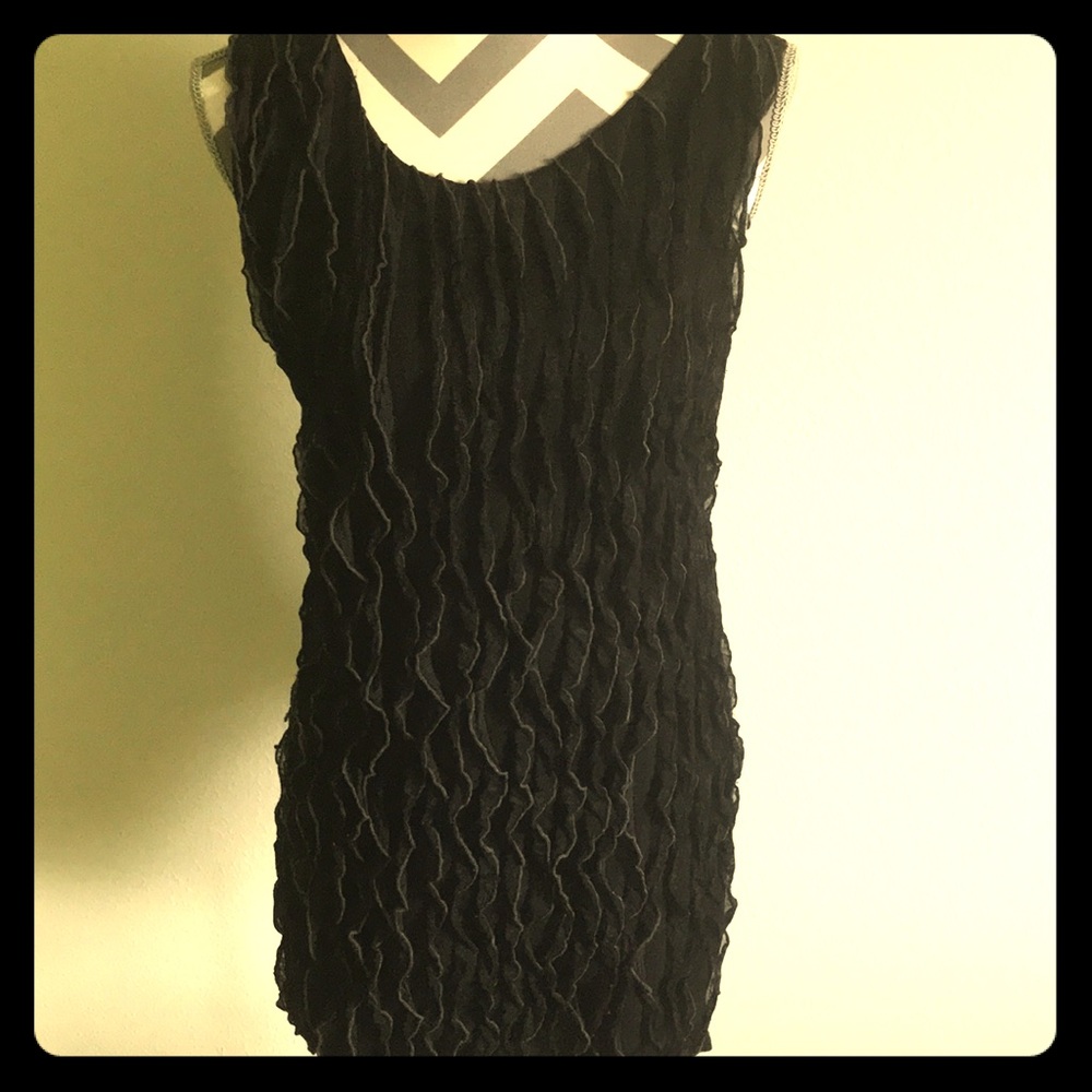 Black ruffled dress